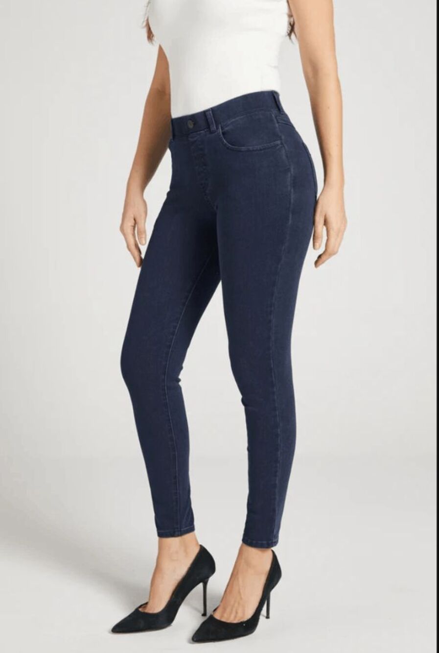 New Betabrand Dark Indigo Skinny 4 Pocket Yoga Denim Jeans Medium Short Petite